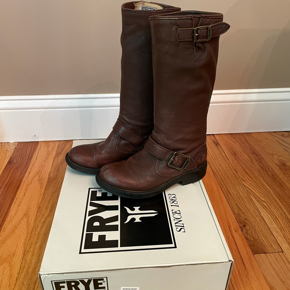 Frye Brown Leather Boot. Veronica Slouch Boot Girls Size 12.5